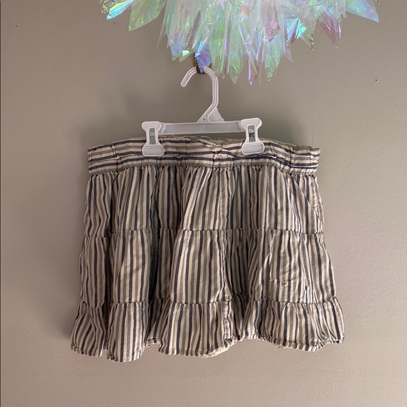 J Crew blue and cream striped mini skirt size medium - Picture 1 of 5